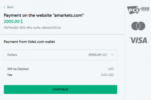 payment with volet